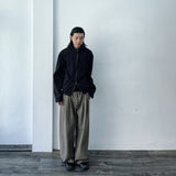 Dark Plaid Two-Way Zip Shirt