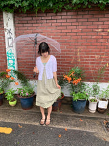 コウス オープンワーク パンチング スリー クォーター サマー ボレロ カーディガン