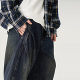 TopBasics Work Washed Barrel Leg Denim Pants