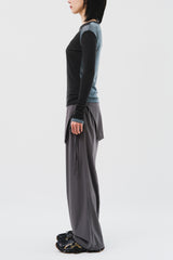 (W) Pin Wrap Skirt Pants (2color)