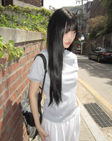 ターンハイネックフードボタン長袖Tシャツ