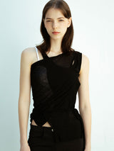 Layered Sleeveless Top_Black