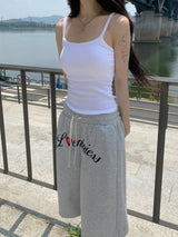 Y2K Ease Lettering Bermuda Pants (Gray)