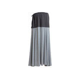 (2color) Eyelet Two-Tone Layered Flare Long Skirt