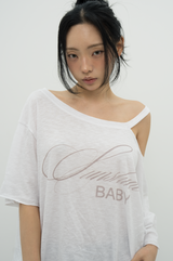  SUNSHINE BABY ASYM TEE _ WHITE