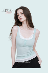 Candy Mint Double Layered Sleeveless (Two Piece) 