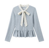 Avery Ribbon Peplum Cardigan