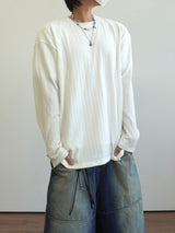 Loose ribbed bony long sleeve 3C