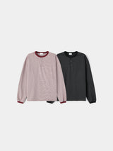 ダンストリップヘンリーTシャツ
