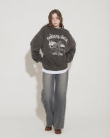 STUDS BRUSHED LINING STRAIGHT LEG JEANS [BLUE]