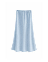 Lumi Satin Bias Flare Long Skirt Sky Blue