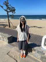 Knit Vest Hood Zip-Up
