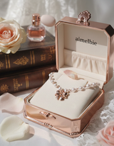 アドラブル リボンパールチョーカーネックレス- Rosegold Color
