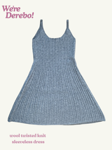 wool twisted knit sleeveless dress