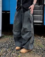 DRASLOW TRACK WIDE DENIM PANTS