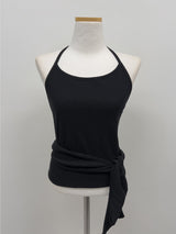 Monty Ribbed Wrap Halterneck Sleeveless
