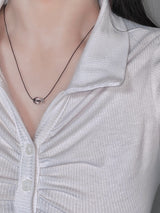 stainless steel Simple gemstone white crystal string necklace