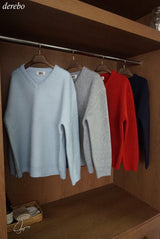 カシミア30シックVネックオーバーサイズフィットニット