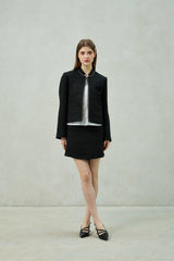 AGLOW TWEED SKIRT PANTS / BLACK