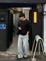 Lead button heavy knitwear