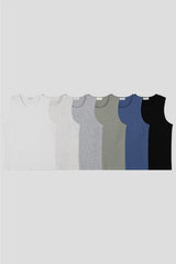 Waffle Crop Sleeveless Tee
