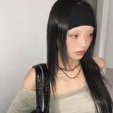 ヨベルバケーションリゾートルック y2k リブドワイドヘアバンド