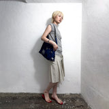 ASYMMETRIC DRAPED T-SHIRT: MELANGE