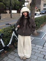 Quad Check High-Neck Avant-Fit Wool Jumper
