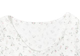 Web Flower Lace Slim Three Quarter T-shirt