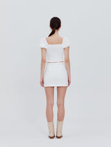 Corset crop blouse (white)