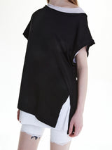 UNBALANCED LAYERED SLEEVELESS (BLACK)
