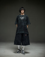 Washed destroyed bermuda P dusty gray
