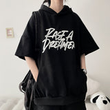Liming lettering short-sleeved hoodie (3 colors) H&L