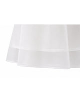 Spiral Crystal Ribbon Sheer Mock Neck Blouse White