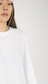 (UNISEX)ivory boxy T