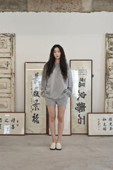 HEAVY-TERRY BALLOON SWEAT BOX TEE (Gray)