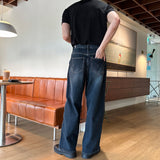LMN lower incision wide denim pants (2 colors)