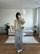 bronze short trench coat