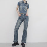 Pias denim cropped shirt