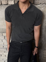 Mon pigment ribbed polo shirt