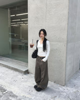 Balloon curved pants