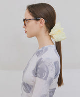 Flower Photo Printed Top - Grey
