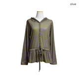 (3color) Punching Stripe Shirring Flare Cardigan