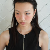 Pocket zipper Sleeveless Shirt Black