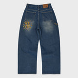 Star Applique Embroidery デニムパンツ