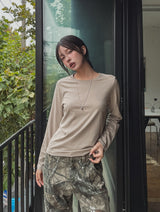 [U-BASIC] Silket Round Cotton Long Sleeve