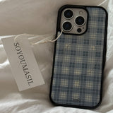 [+Magsafe]ブルー ヘイズプレイドエポキシバンパーケースブラウン