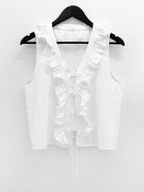 Punched Lace Ruffle Blouse