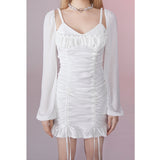 [Girly Fancy Club] Ruffled smocked white dress