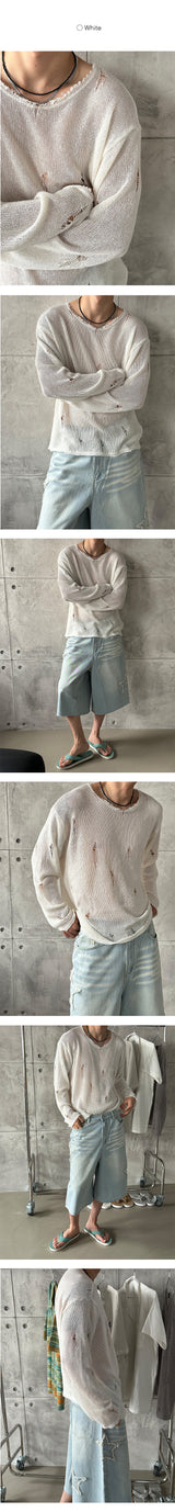 [S/S] ダメージネットロングスリーブ (4color)
